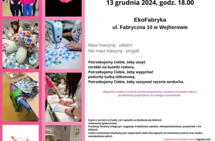 Malinowe szycie w Ekofabryce z Fundacją 3maliny