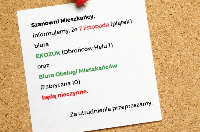 Informacja dla mieszkańców